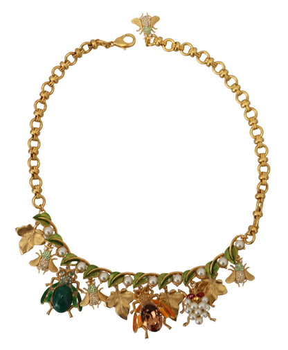 Multicolor Crystal Gold Statement Necklace