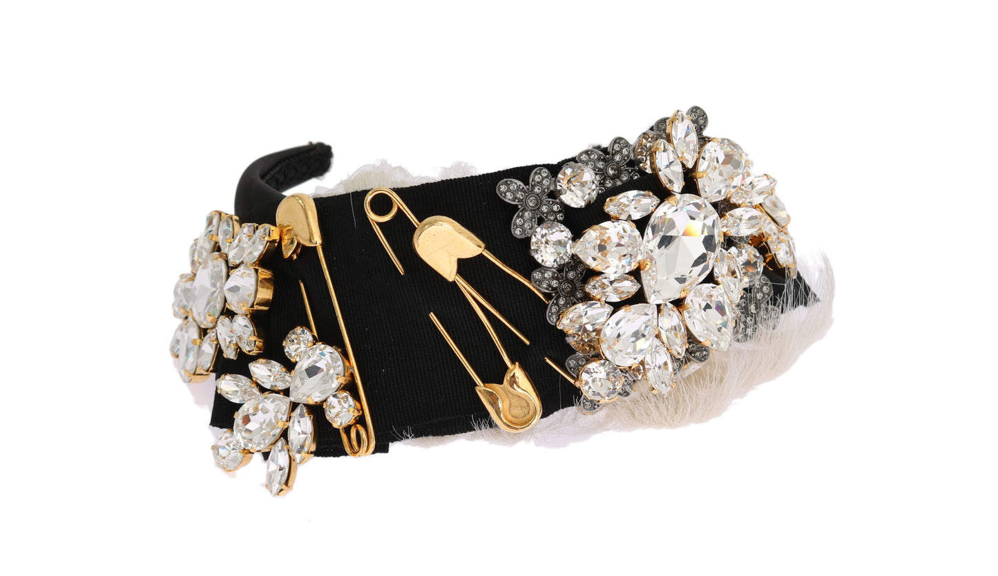 Elegant Black Crystal Headband Diadem