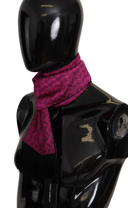 Elegant Magenta Silk Men's Scarf Wrap