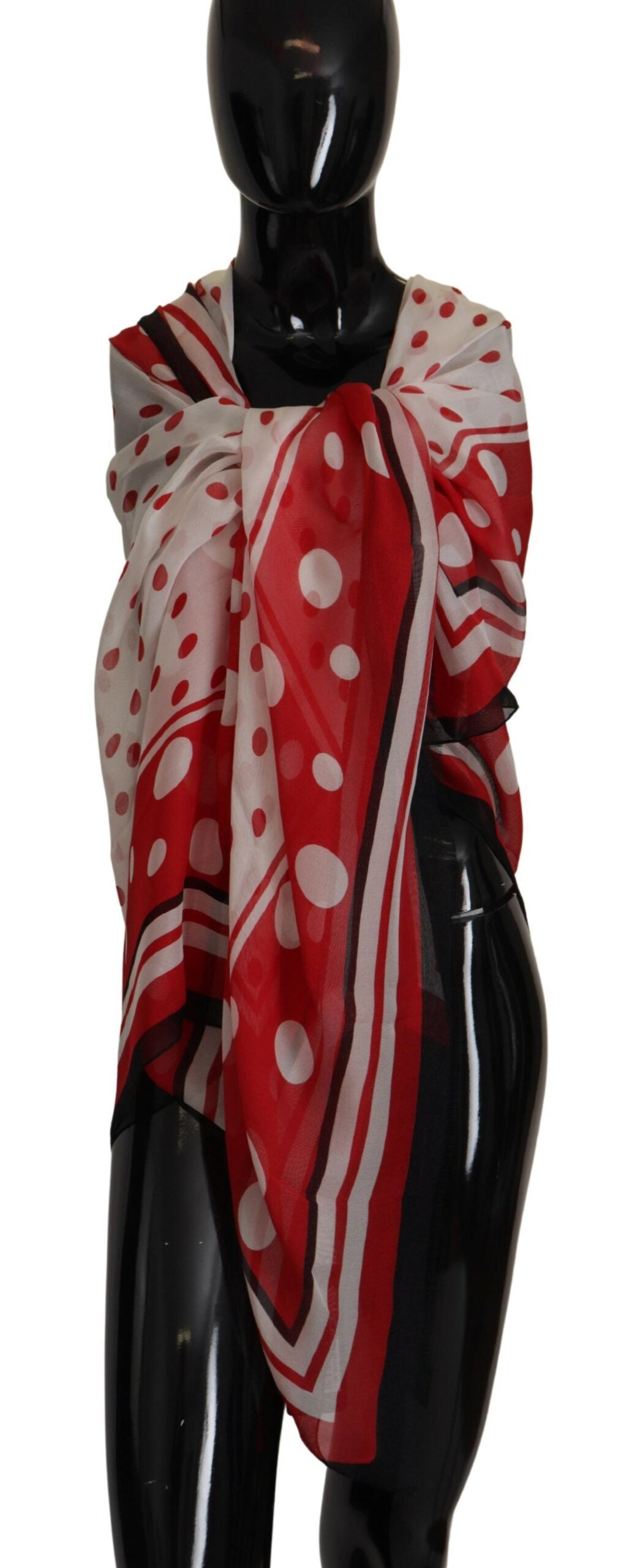 Polka Dots Elegance Silk Shawl Wrap Scarf