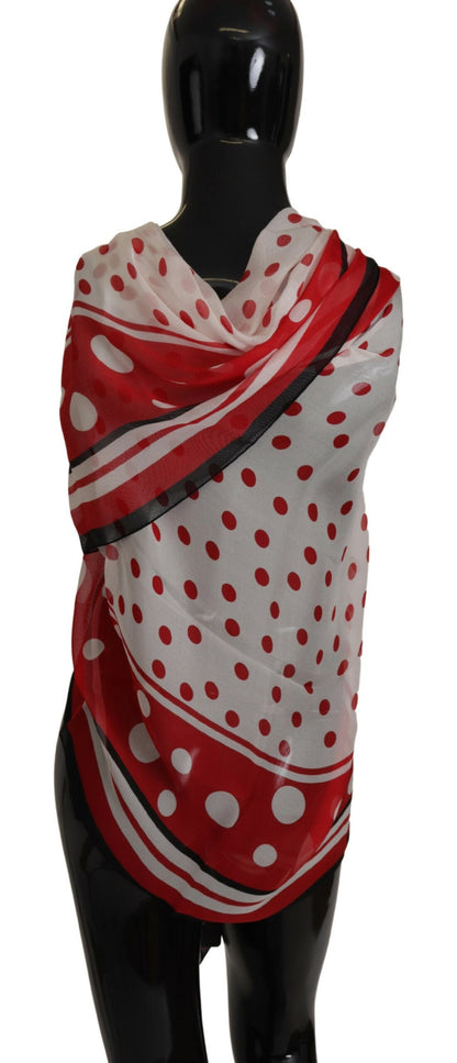 Polka Dots Elegance Silk Shawl Wrap Scarf