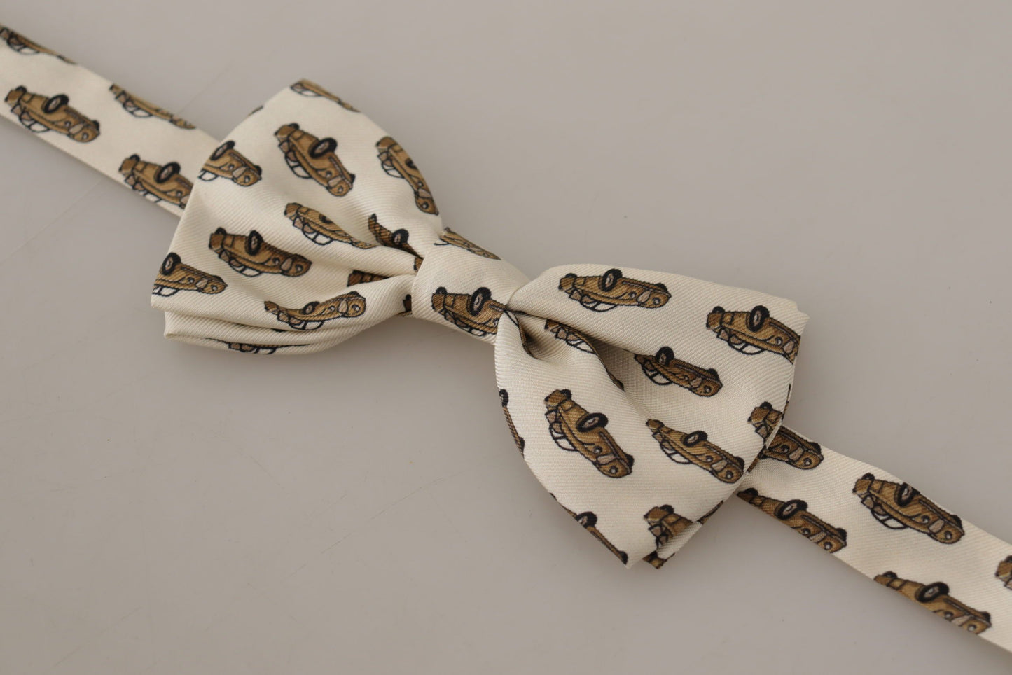 Elegant Car Print Silk Bow Tie