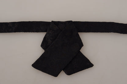 Elegant Black Silk Bow Tie