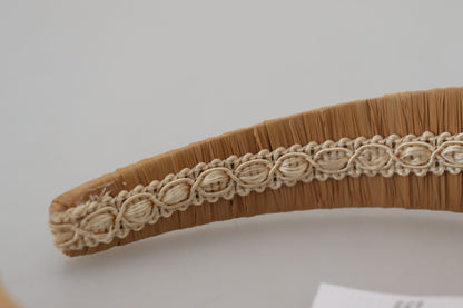 Exquisite Beige Viscose Diadem Headband