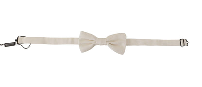 Elegant Silk Bow Tie in Off White