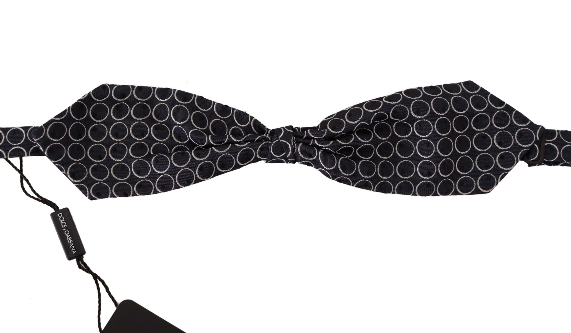 Elegant Black and White Silk Bow Tie