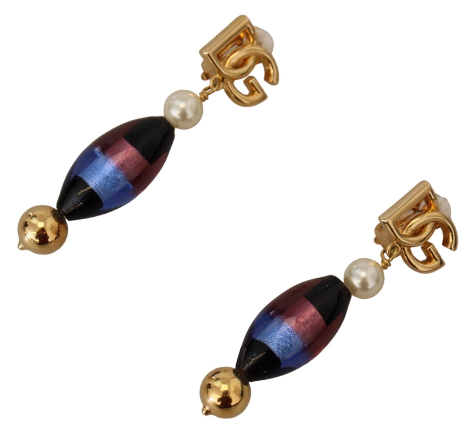 Sicilian Motif Clip-On Dangling Earrings