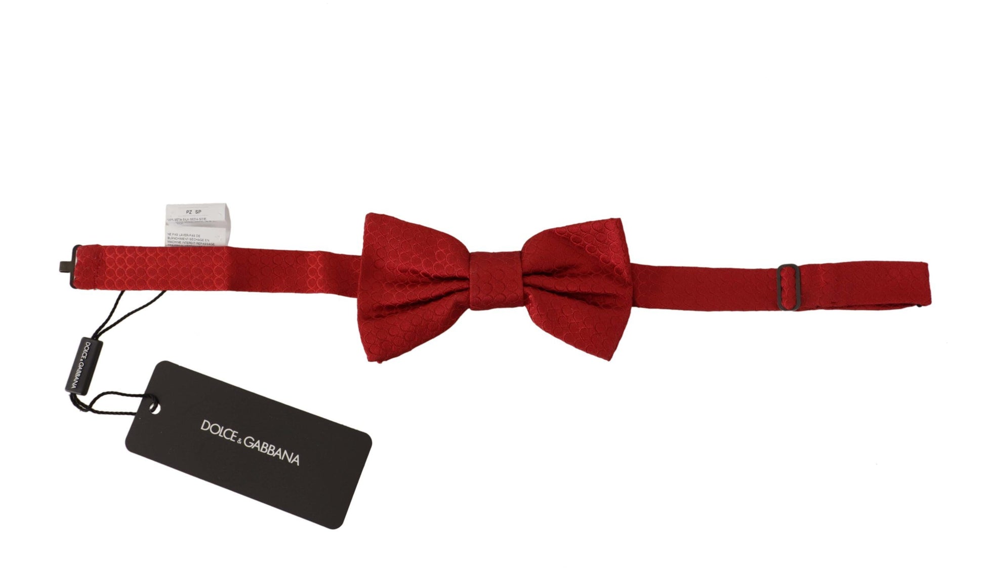 Elegant Red Silk Tied Bow Tie