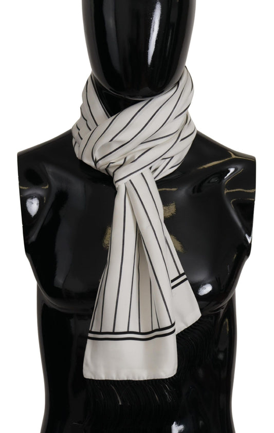 Elegant Striped Silk Men's Scarf