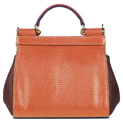 Multicolor Leather Di Crocodile Handbag