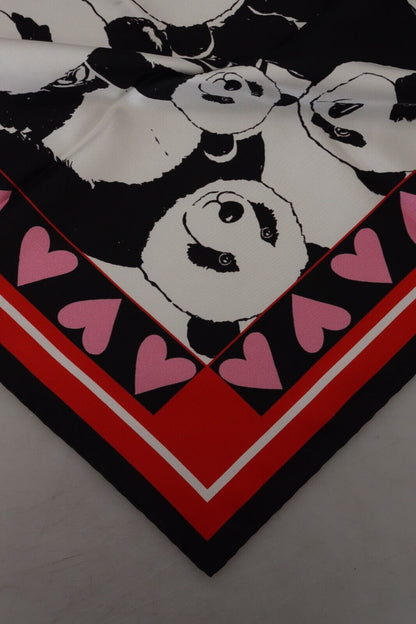 Elegant Panda Print Silk Scarf