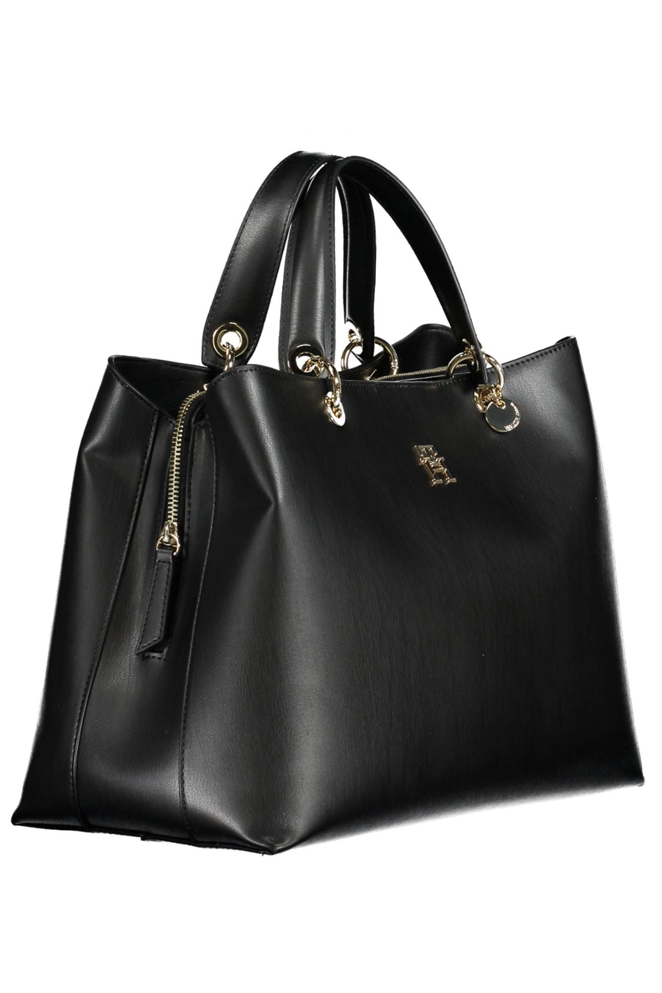 Elegant Black Multicompartment Handbag